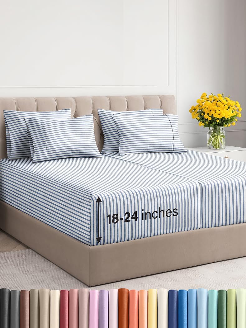 Extra Deep Split King Sheet Set - 7 Piece Luxury Bedding