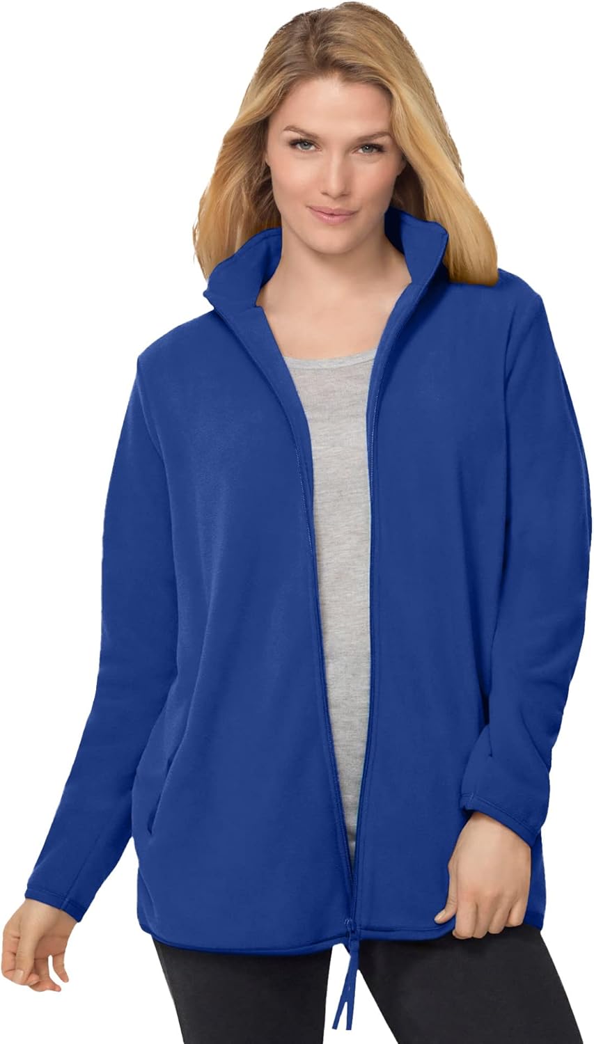 Plus Size Zip-Front Microfleece Jacket for Ultimate Comfort
