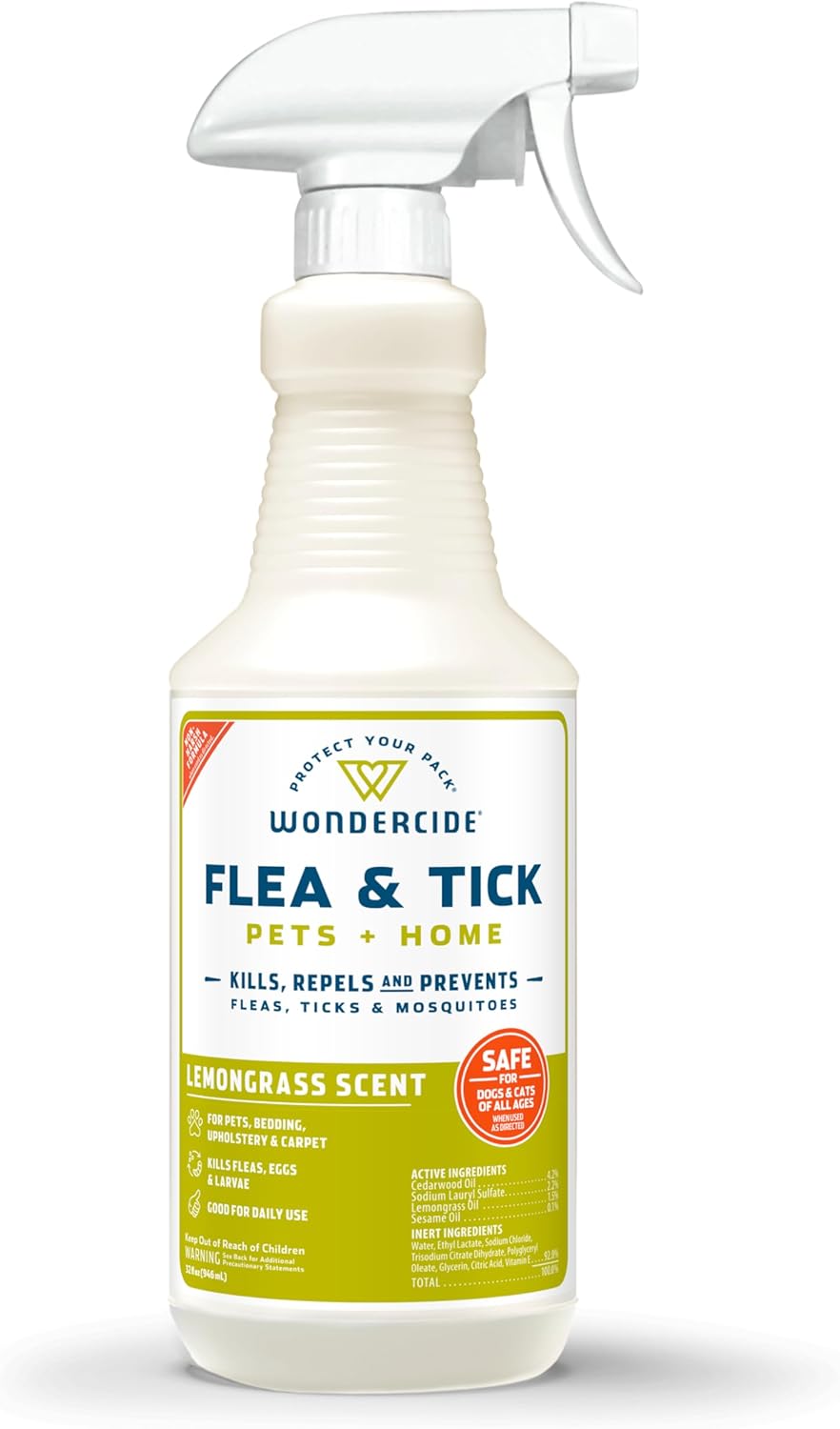 Natural Flea, Tick & Mosquito Spray for Dogs and Cats - 32 oz
