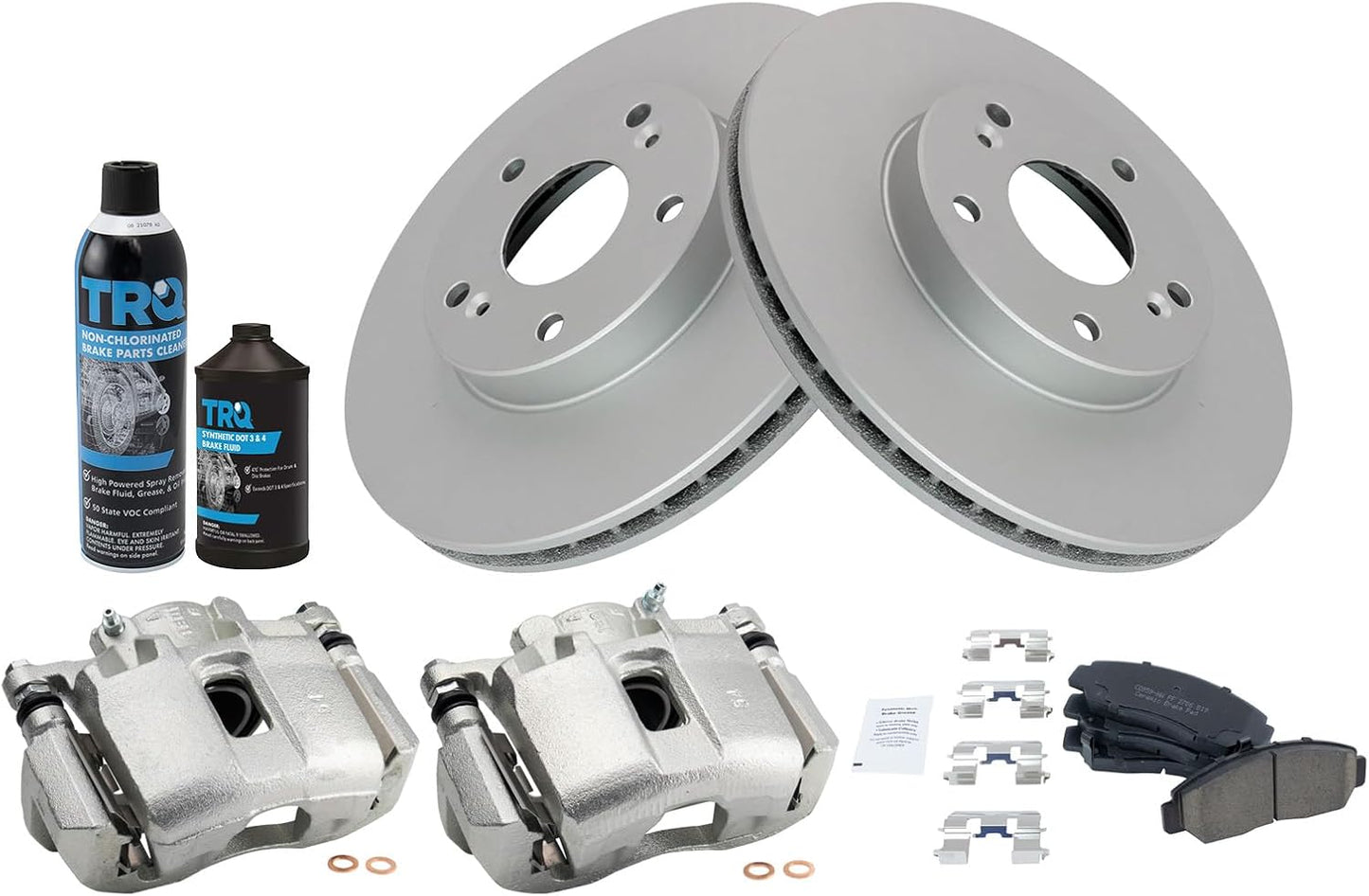 TRQ Front Brake Pad & Rotor Kit for 2004 Honda Accord Vehicles