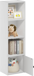 Furinno Luder Shelf Bookcase with Door Storage Cabinet in White