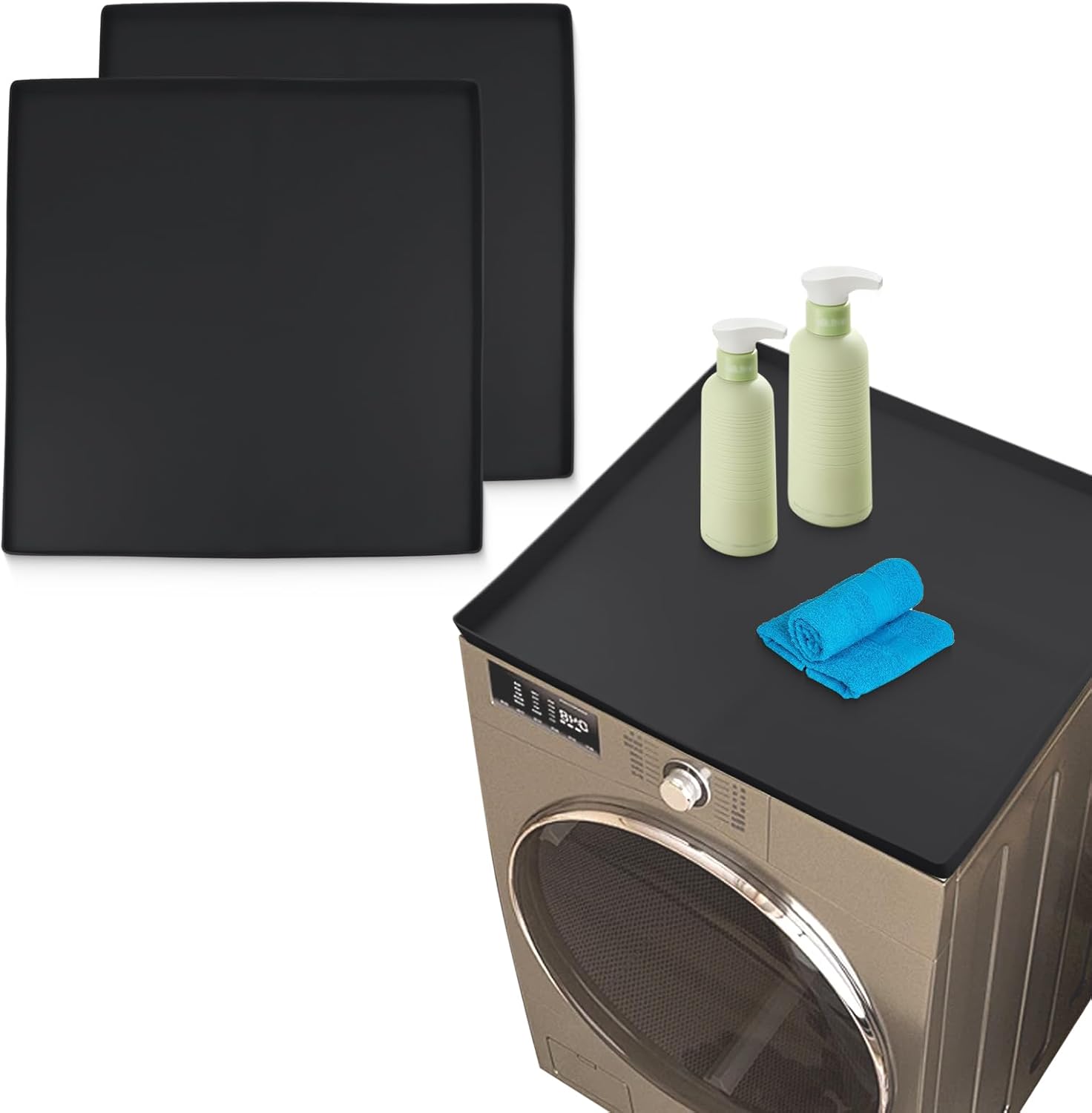 Non-Slip Washer/Dryer Cover Set - Dust-Proof 23.6 x 23.6 in Guards for Kitchen Laundry