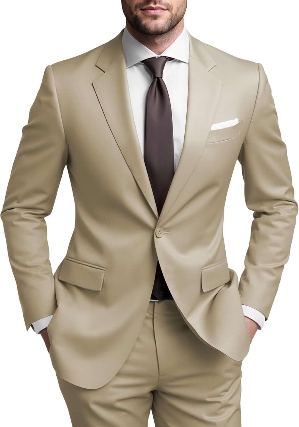 Mens Regular Fit 2 Piece Suit for Weddings and Business Events