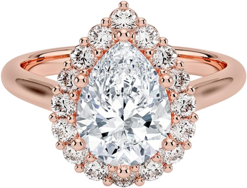 1-3 CT Moissanite Engagement Ring in Solid Gold & Silver
