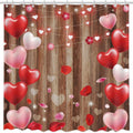 Heartfelt Bathroom Bliss: Pink & Red Shower Curtain Set