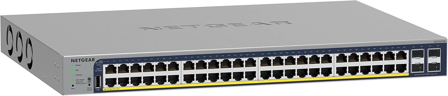 NETGEAR 52-Port PoE Gigabit Ethernet Smart Switch for Networks