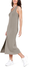 ODODOS Modal Soft Front Split Midi Dress for Women - Stylish Comfort