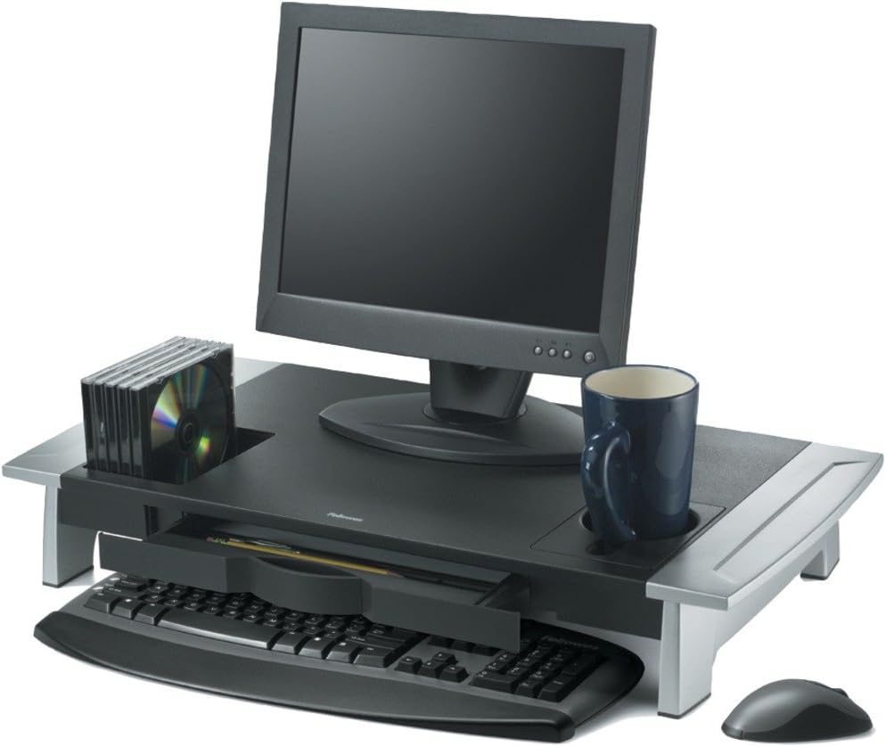 Adjustable Laptop Stand with Built-In Cup Holder for Comfort