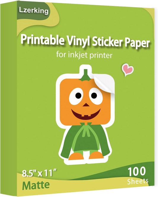 100 Sheets Waterproof Vinyl Sticker Paper - Matte White