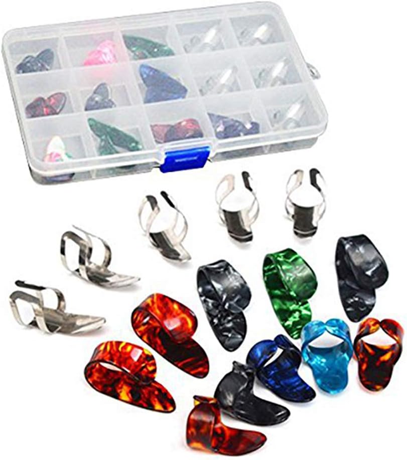 Enhance Your Guitar Playing with 15pc Metal Finger Pick Set by GOGHOST