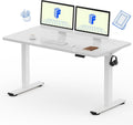 55 x 28 in White Top Standing Desk - OnePiece Desktop, 2-Pack