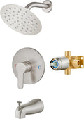 Airuida Shower Faucet Set with Tub Spout - Brushed Nickel