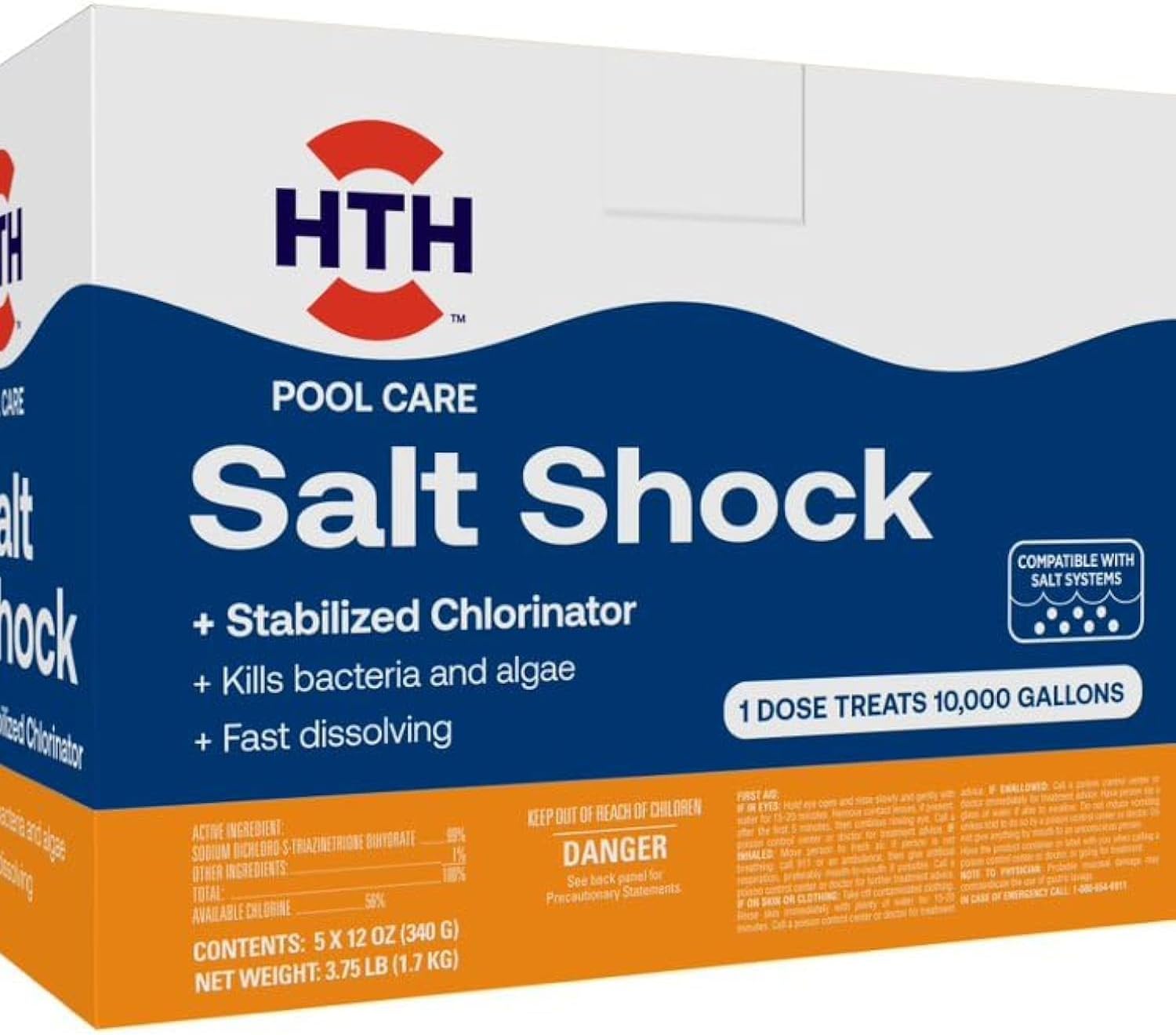 HTH 52047 Swimming Pool Care Salt Shock for Crystal Clear Water