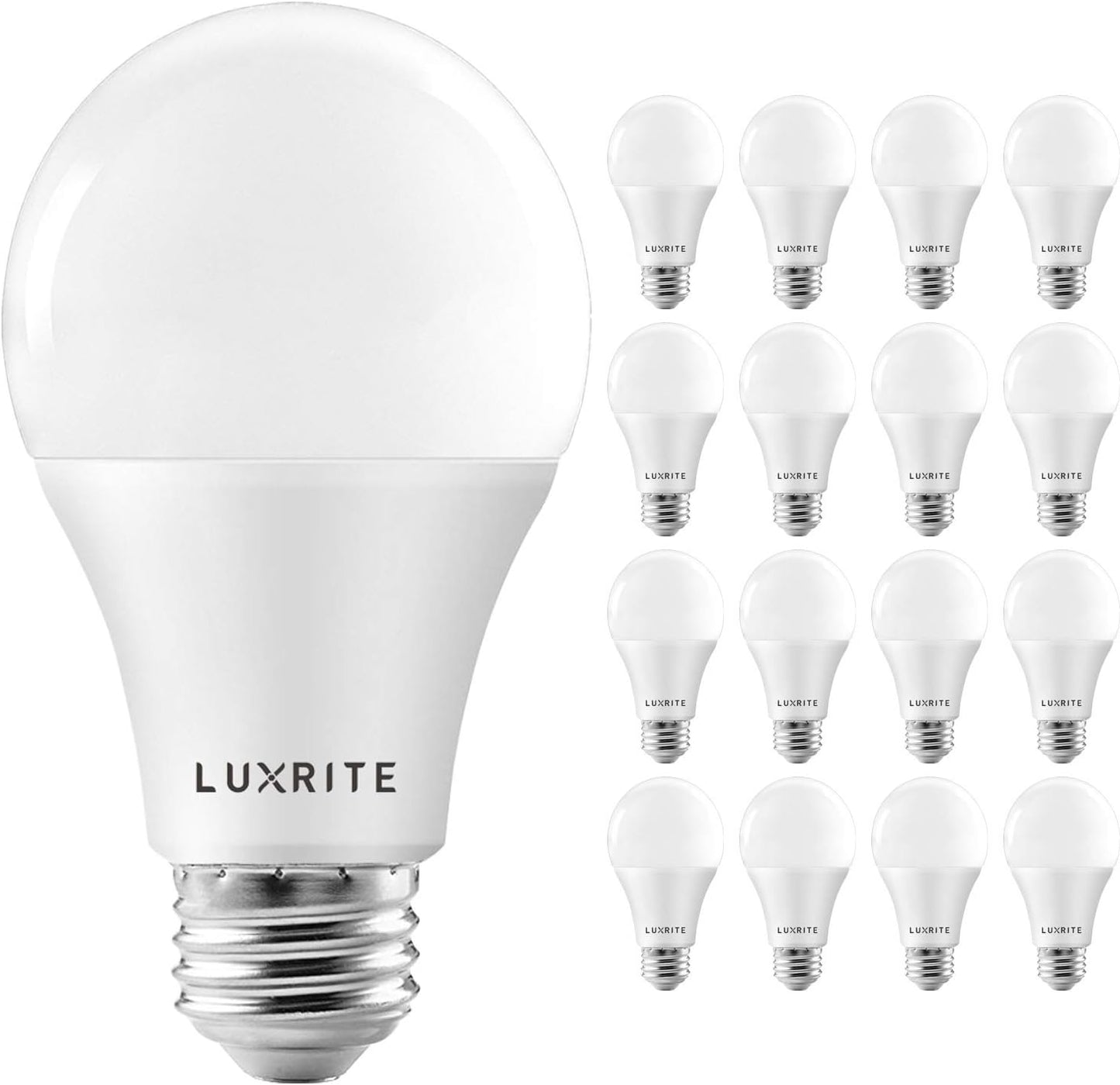 LUXRITE A19 LED Light Bulbs 100 Watt Equivalent Dimmable