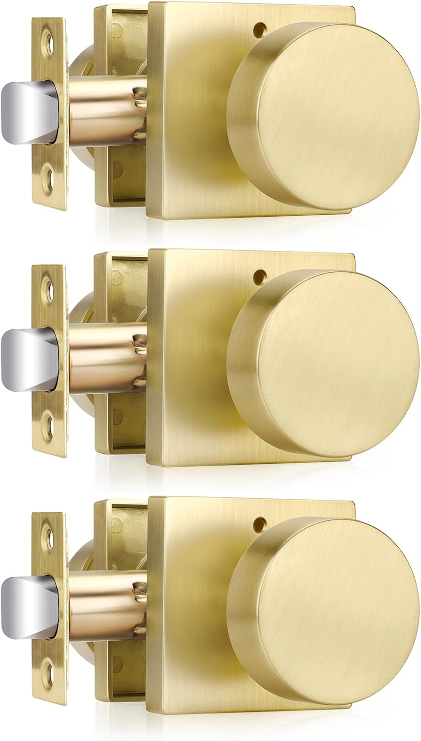 Haidms Gold Door Knobs Interior Privacy for Bedroom and Bathroom