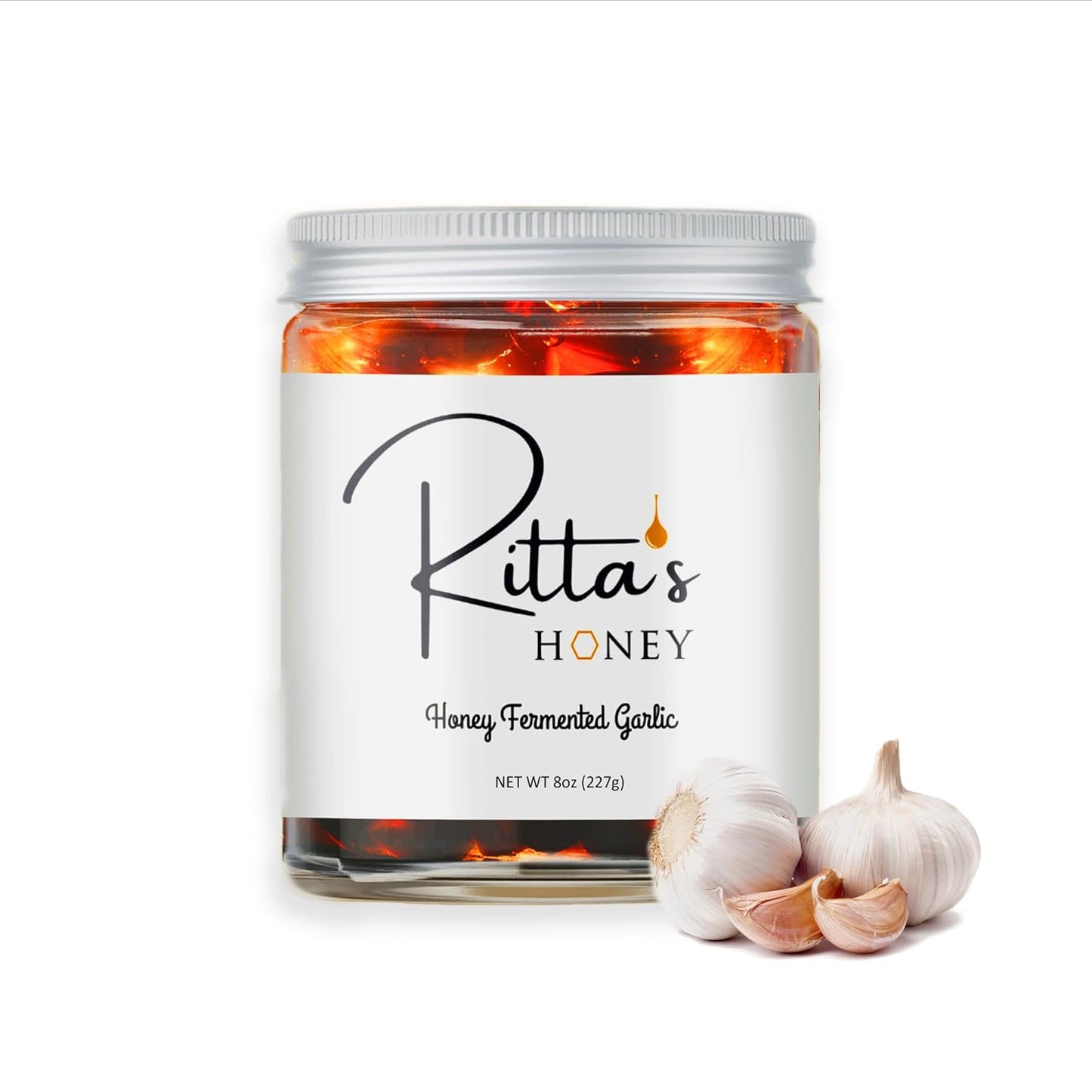 Ritta's Honey Fermented Garlic Honey for Wellness and Flavor