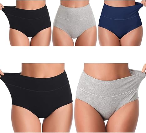 UMMISS Womens Underwear Cotton High Waist Full Coverage Briefs