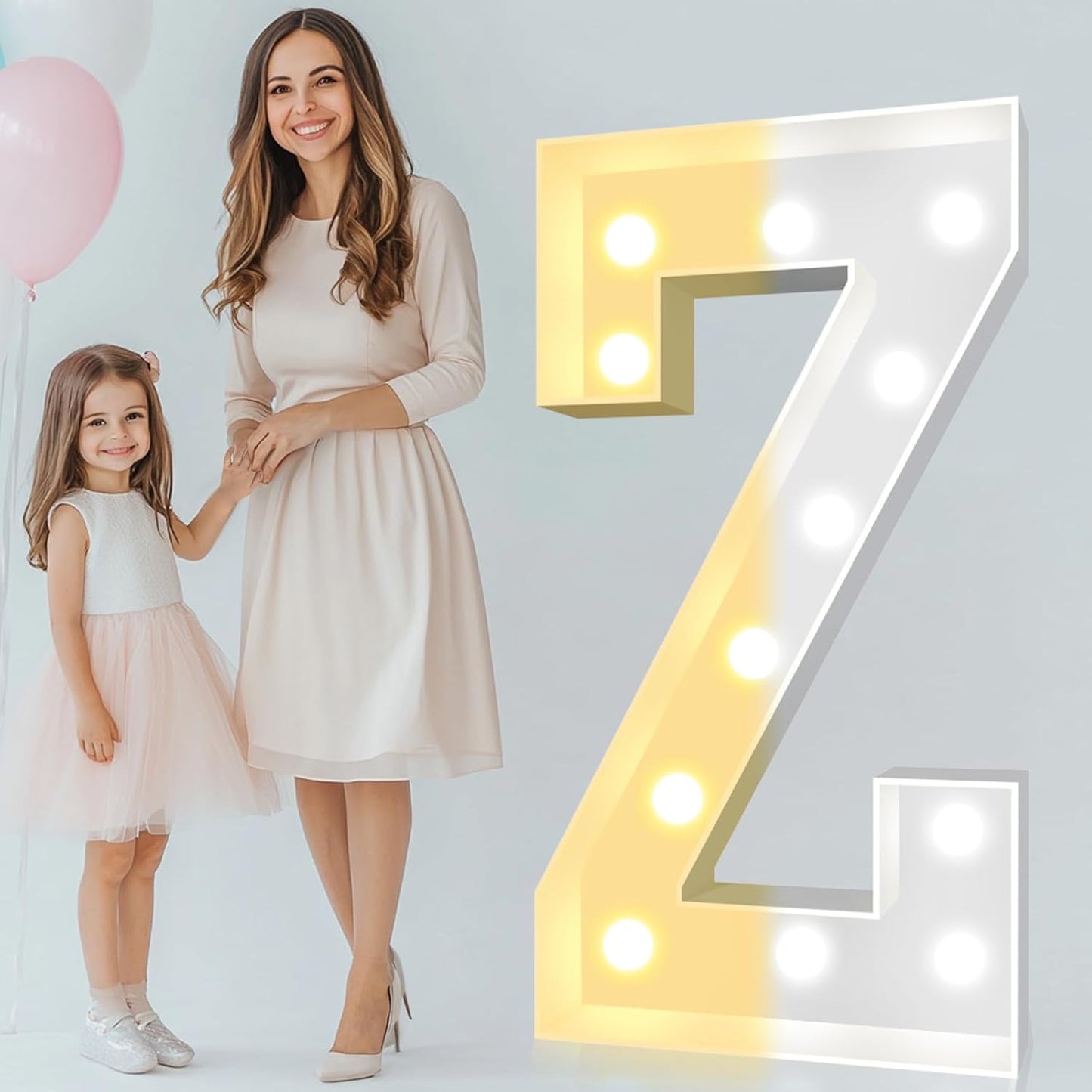 Pooqla 4 FT Light Up Marquee Letter Z for Party Decorations