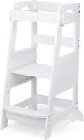 Bamboo Toddler Kitchen Step Stool Adjustable Learning Tower - Safe
