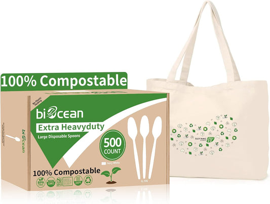 Extra Heavyduty Compostable Spoons for Eco Friendly Dining