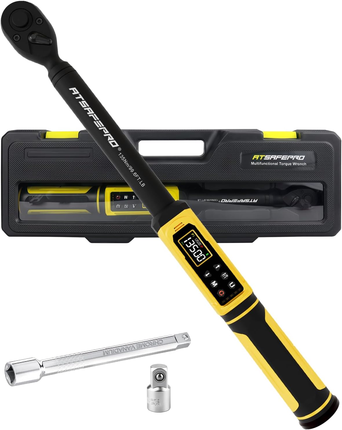 Digital Torque Wrench 3/8 Drive with Color Screen and Alerts
