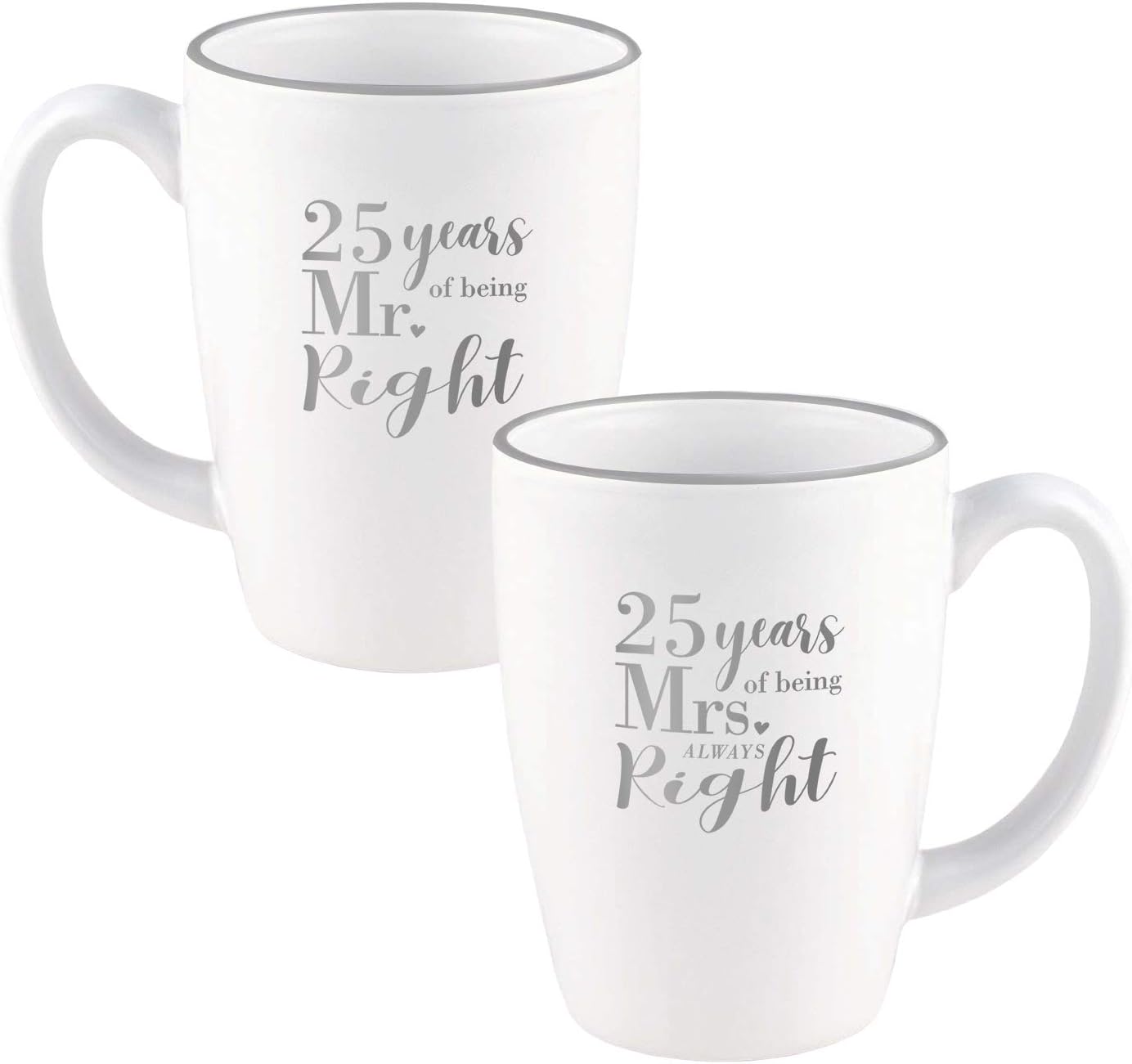 25th Anniversary Mr. And Mrs. Always Right Mug Set