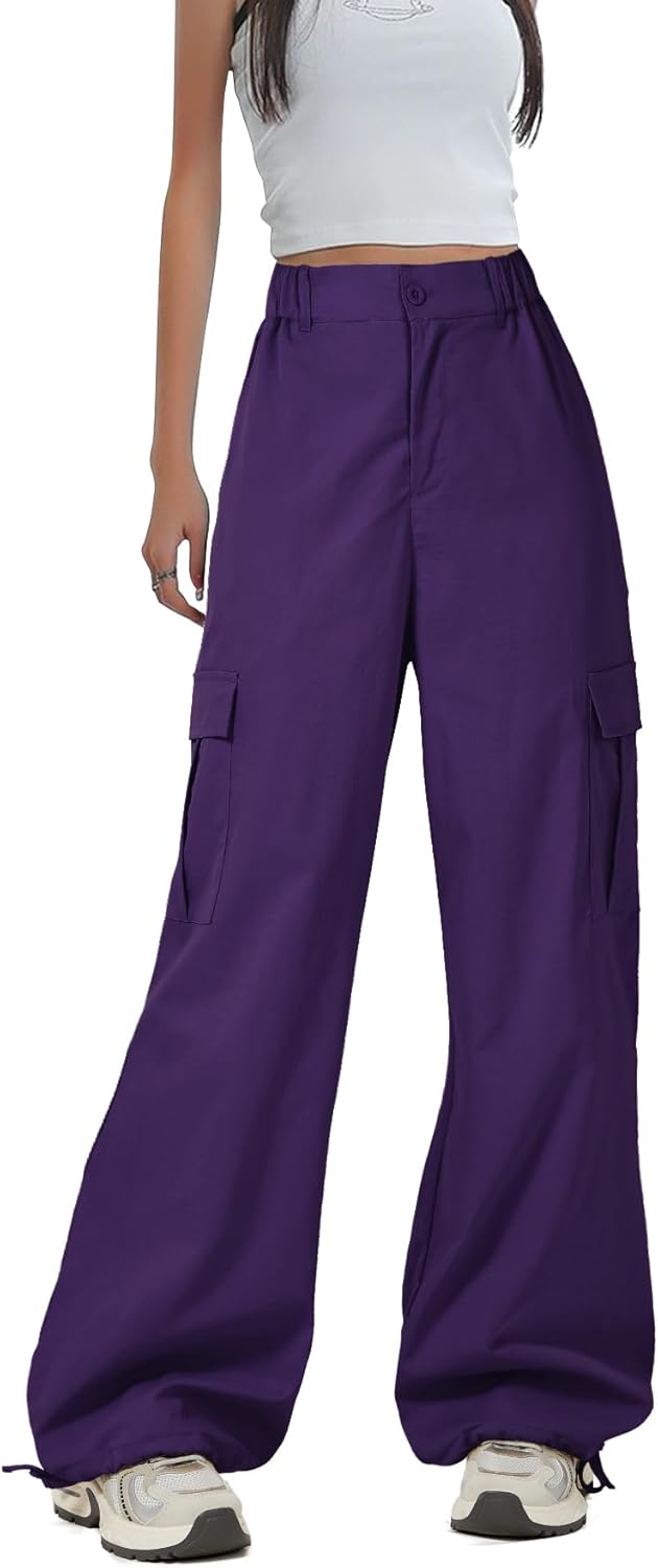 Zando Women's Cargo Pants: Trendy Baggy Parachute Joggers