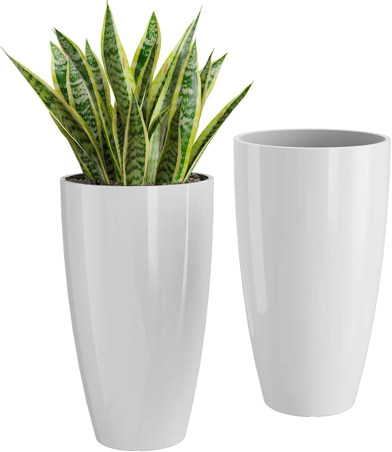 QCQHDU 21 Inch Tall Planters for Indoor and Outdoor Use