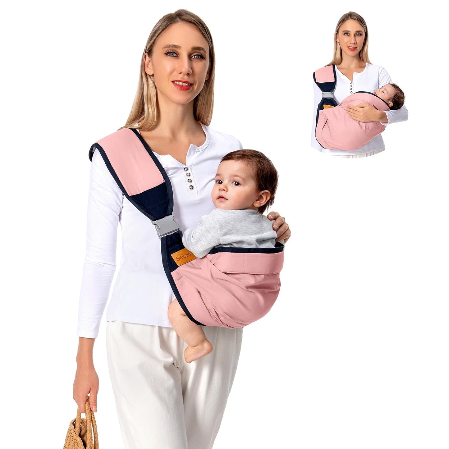 Baby Sling Carrier for Newborn to Toddler with Safety Buckle