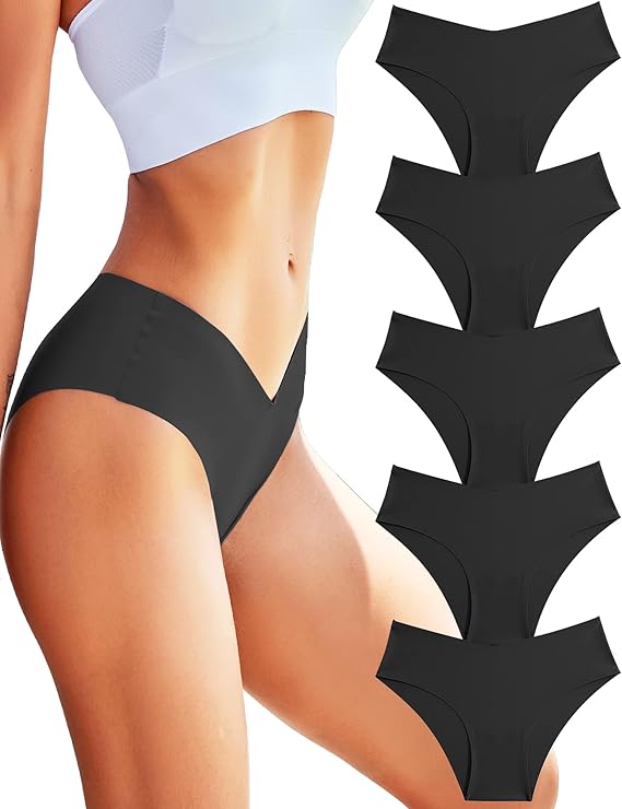 ROSYCORAL Womens Seamless Underwear Soft Stretch Briefs 5 Pack