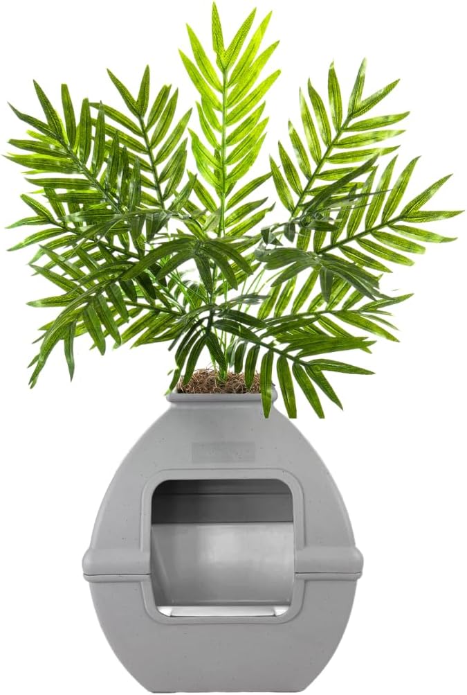 Hidden Cat Litter Box Enclosure with Stylish Planter Design