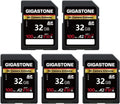 GIGASTONE 32GB SD Card 5-Pack - Reliable 4K Video Storage