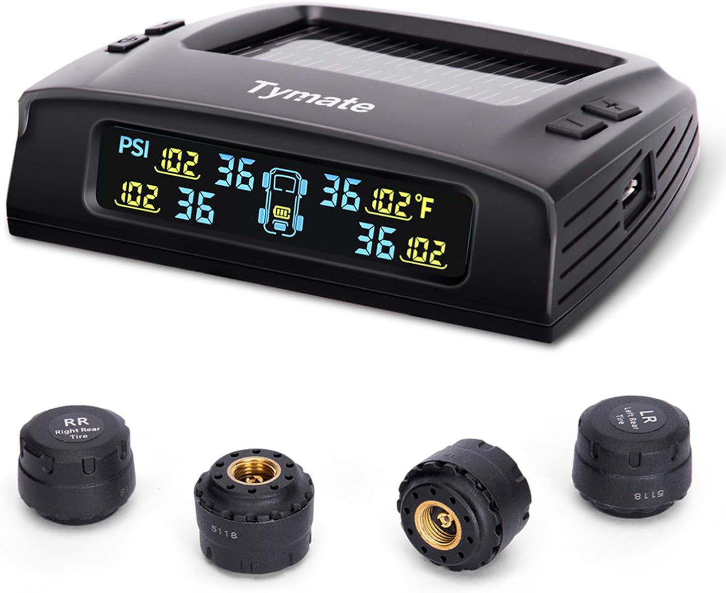 Tymate Solar RV TPMS - Color LCD, 4 Sensors, 5 Alarms
