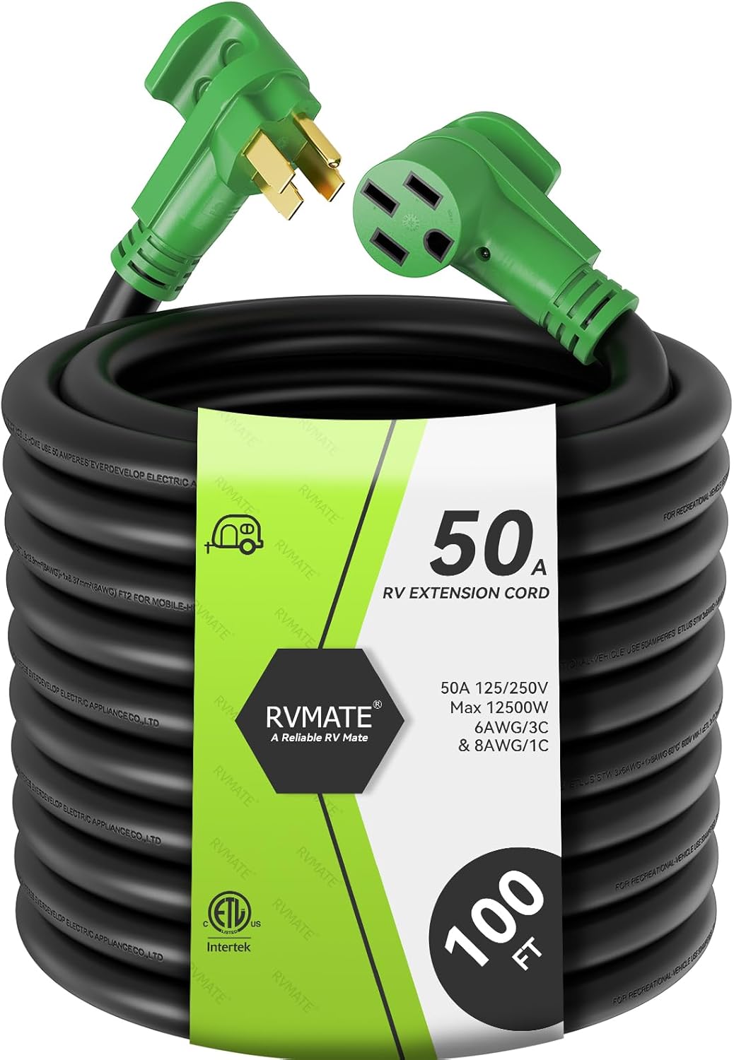 RVMATE 50 Amp 100 Feet RV/EV Extension Cord for Easy Use