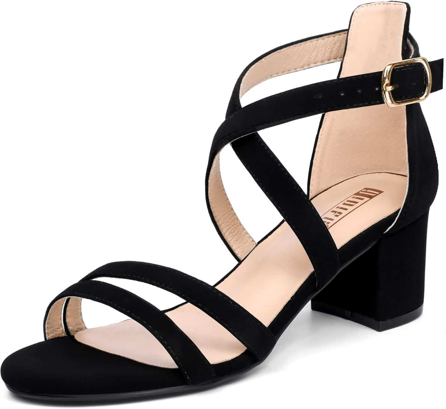 IDIFU Women's Block Low Chunky Heel Strappy Sandals for Weddings