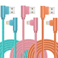 iPhone Charger 3 Pack 10FT 90 Degree Lightning Cable - Fast Charge