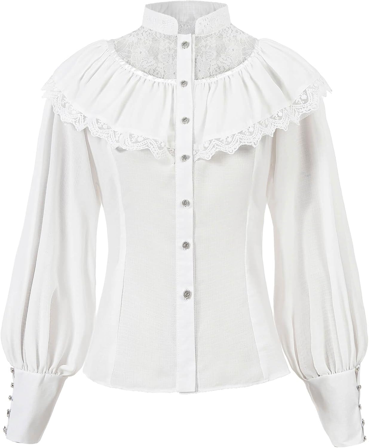 Victorian Blouse Womens Gothic Shirt with Ruffle Design