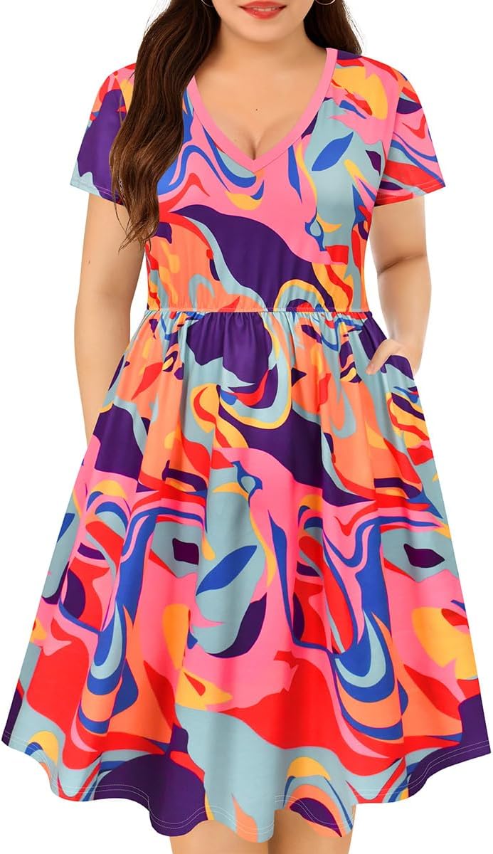 RITERA Plus Size Dresses for Curvy Women with Pockets