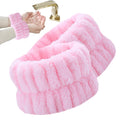 Face Washing Wristbands - Absorbent Coral Fleece Spa Bands for Face