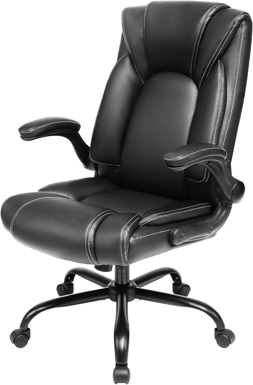 OUTFINE 300lbs Executive Swivel Chair: Hydrolysis-Resistant Leather