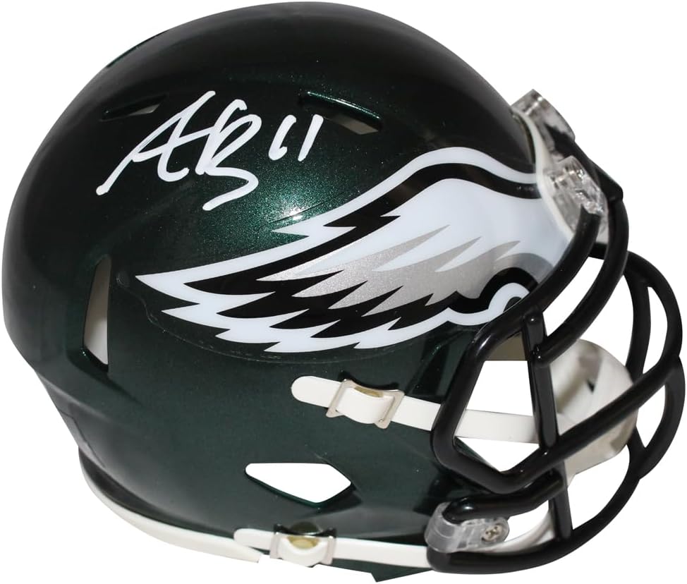 Aj Brown Autographed Philadelphia Eagles Mini Helmet - Beckett