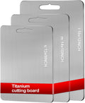100% Pure Titanium Cutting Boards Set of 3 - Hygienic, Easy-Clean
