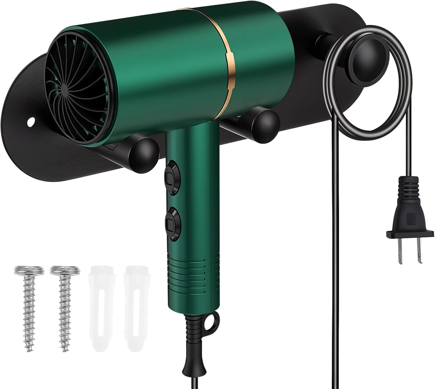 Sleek Matte Black Hair Dryer Holder by MAQUITA