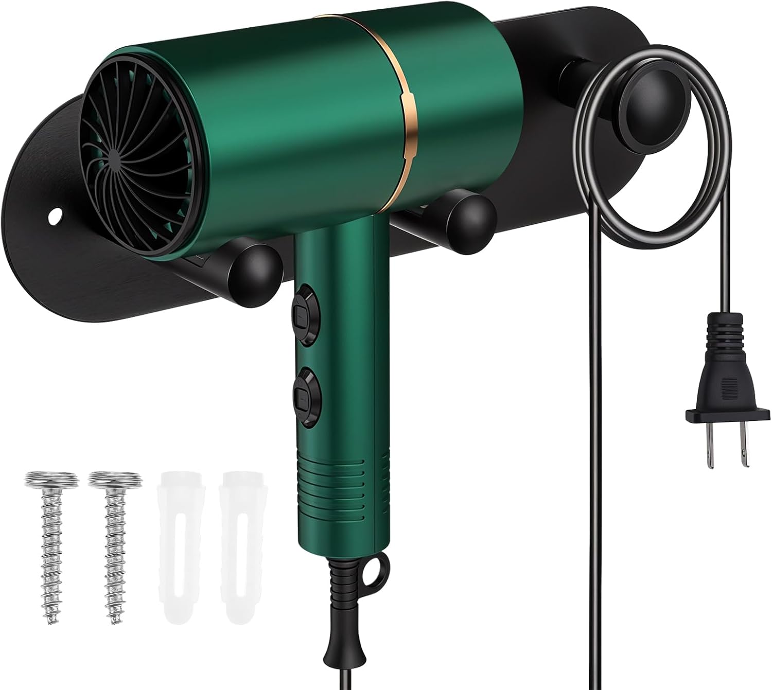 Sleek Matte Black Hair Dryer Holder by MAQUITA
