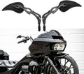DREAMIZER Teardrop Motorcycle Mirrors Matte Black - Sleek Replacement