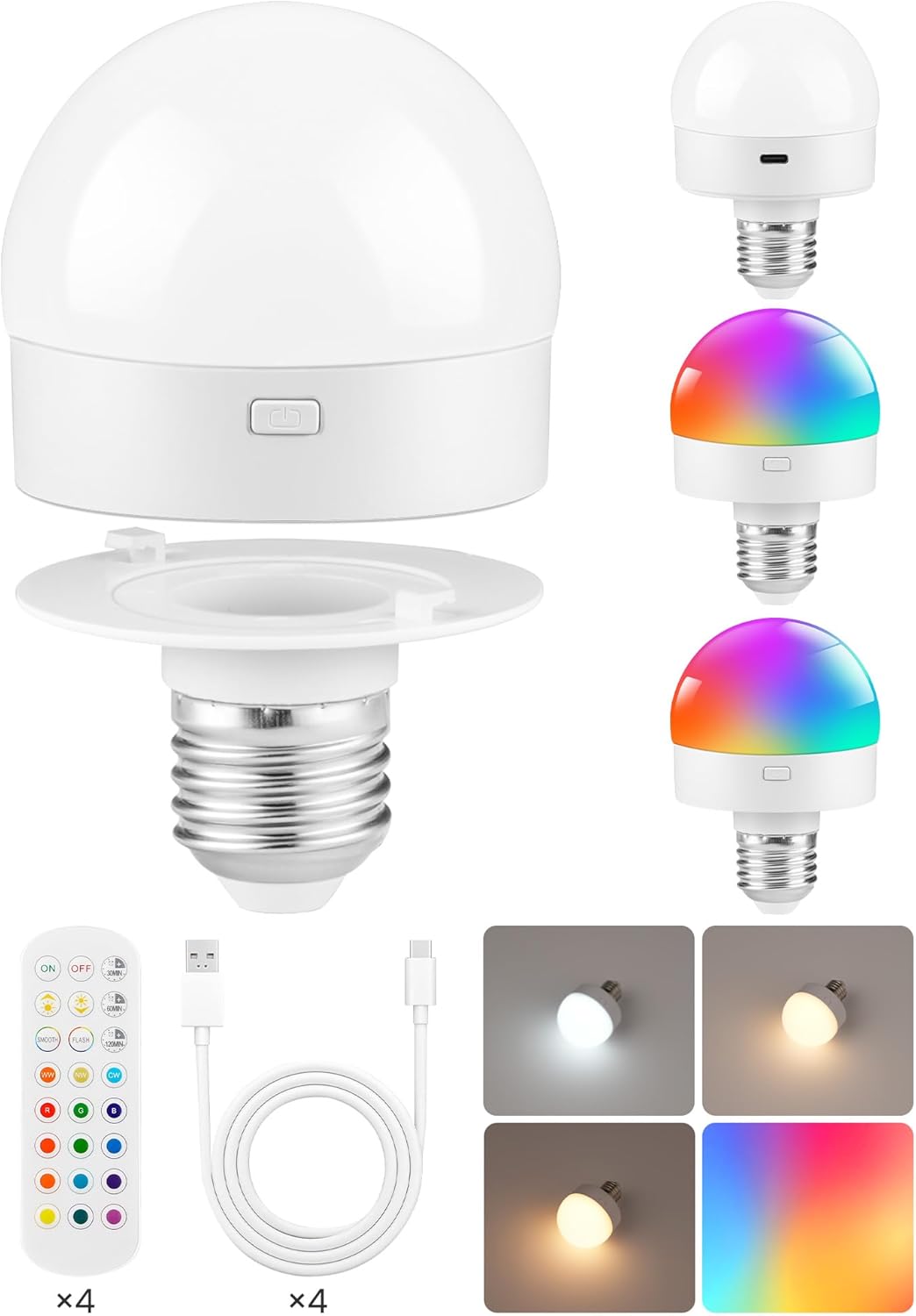 Rechargeable Light Bulbs with Remote Control for Any Space