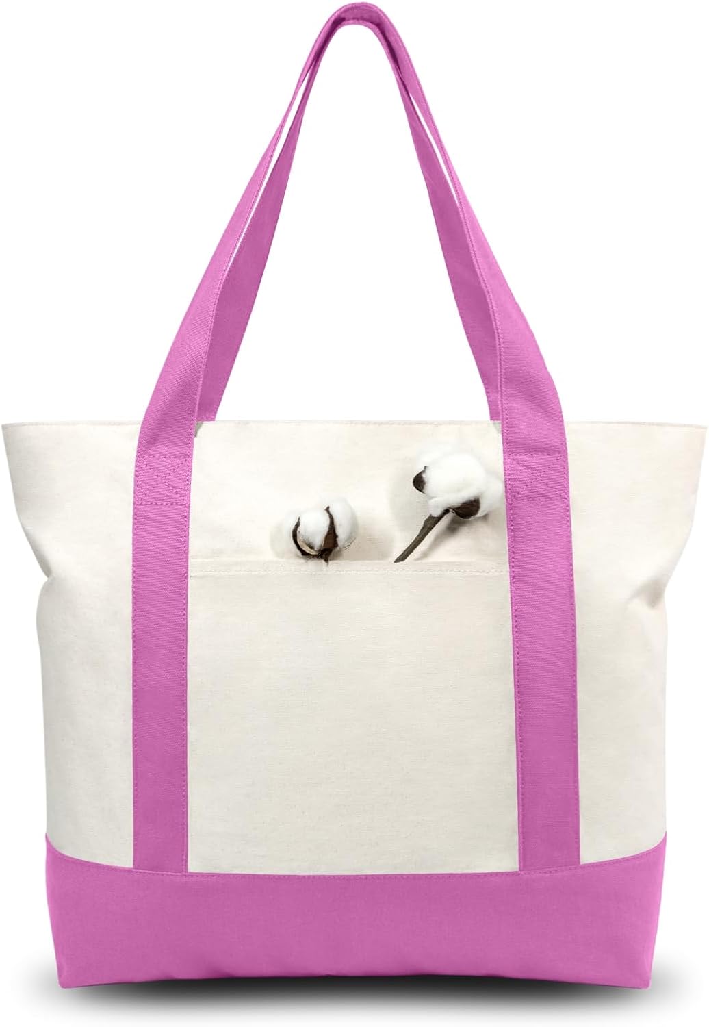 TOPDesign 3-Pack Canvas Tote Bags for Grocery and Daily Use