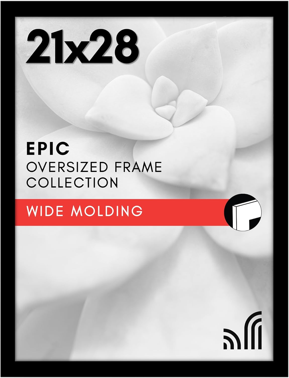21x28 Black Picture Frame with Polished Plexiglass for Art