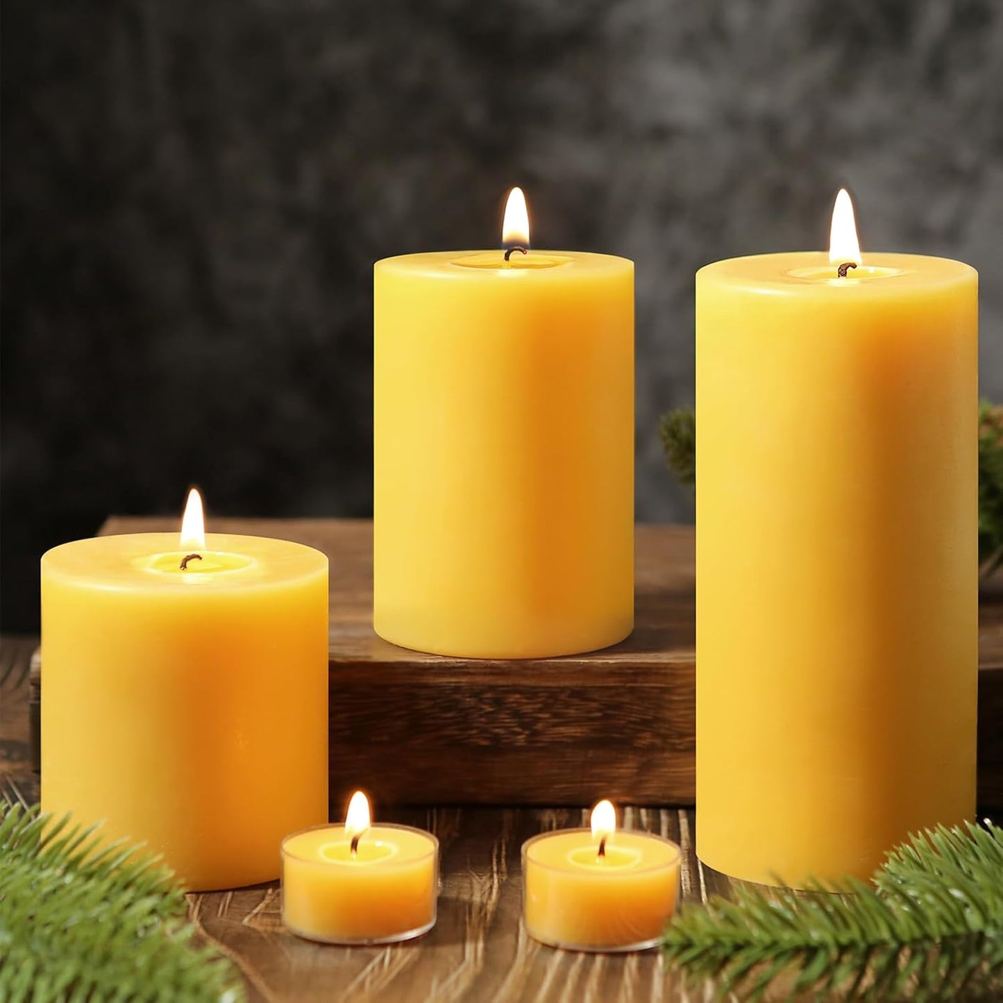 213H Long Burning Beeswax Candles - Unscented