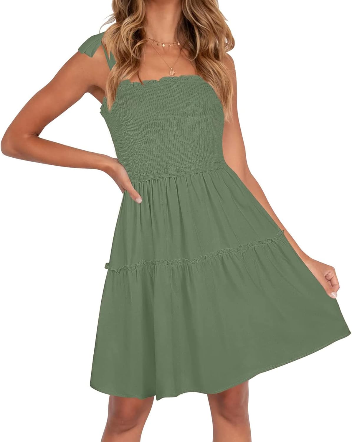 ZESICA Women's Summer Spaghetti Strap Mini Dress for Style